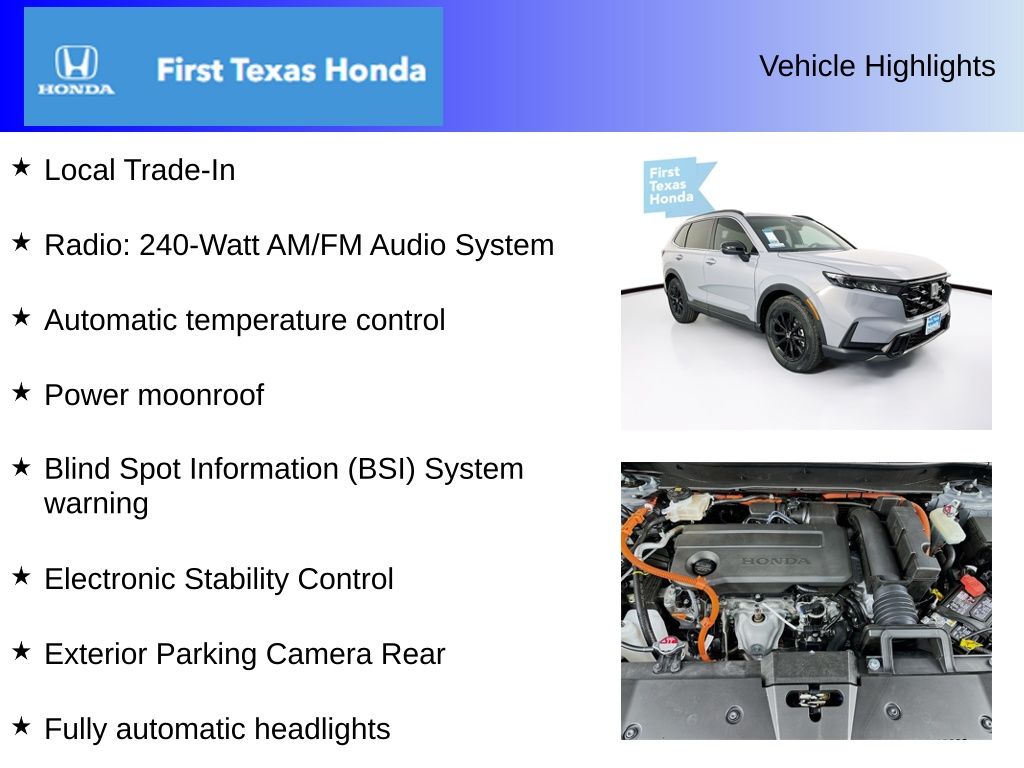 Used Car 2025 Honda Cr-v Hybrid  Sport For Sale Under $35,000 In Austin, Texas