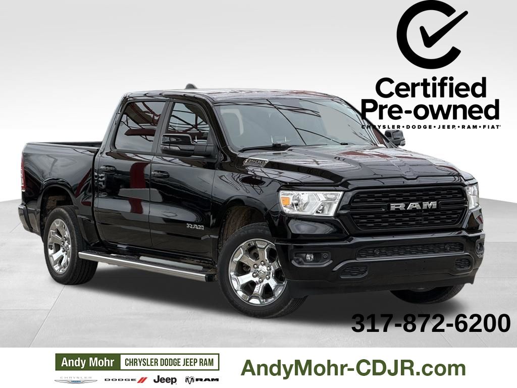 Diamond Black Crystal Pearlcoat 2024 RAM 1500 Big Horn Crew Cab 4WD Pickup Truck Four-Wheel Drive 8-Speed Automatic