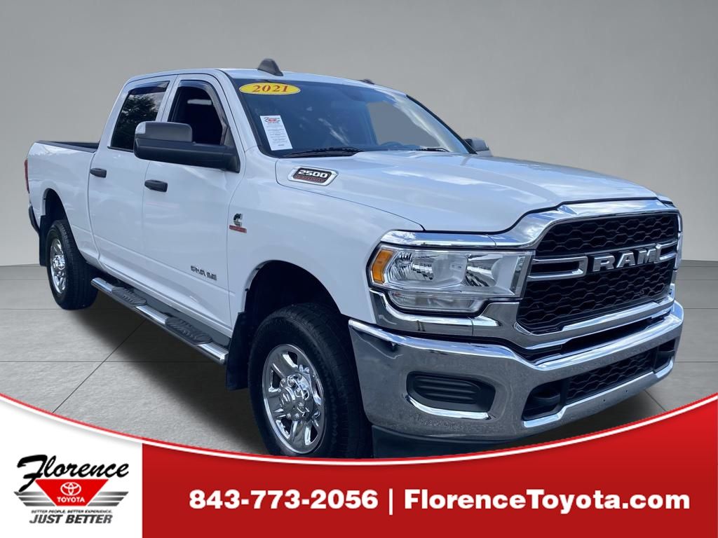 Bright White Clearcoat 2021 RAM 2500 Pickup Truck Four-Wheel Drive 6-Speed Automatic