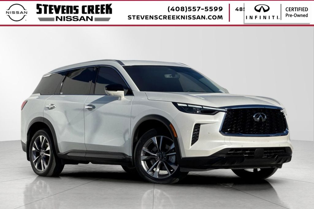Majestic White 2023 INFINITI QX60 Luxe AWD SUV / Crossover All-Wheel Drive 9-Speed Automatic