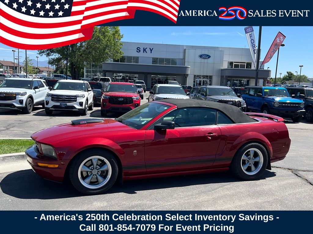 Red 2008 Ford Mustang Convertible Rear-Wheel Drive 5-Speed Automatic
