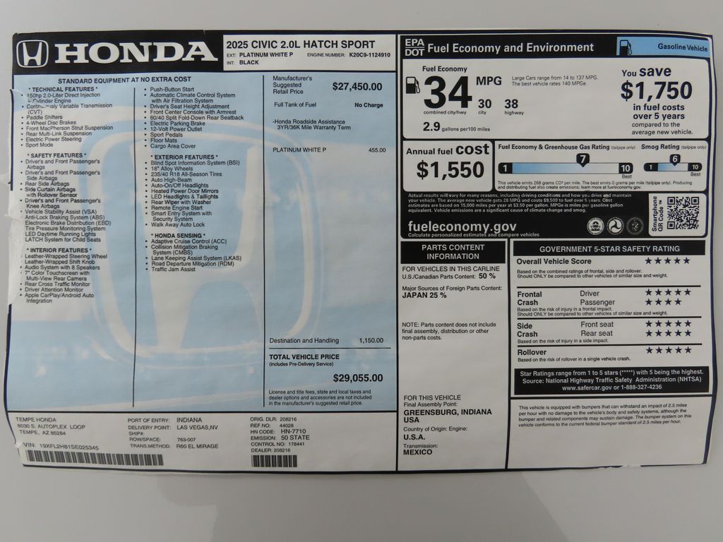 2025 Honda Civic Sport 9
