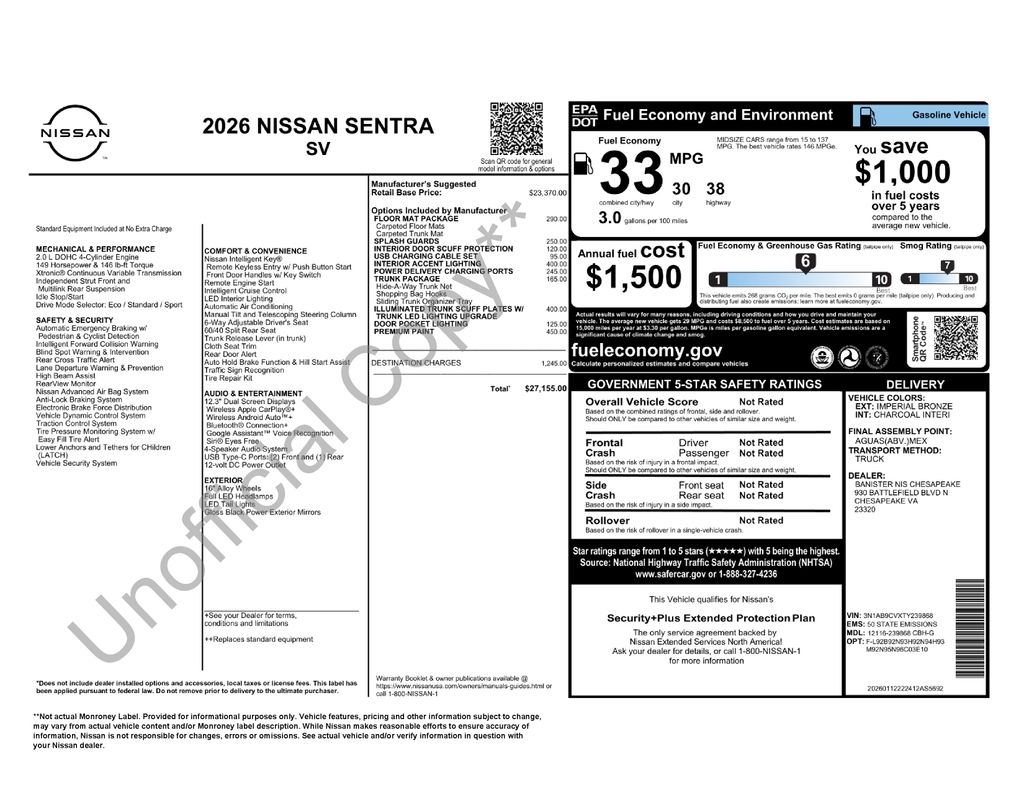 New 2026 Brown Nissan SV image 6