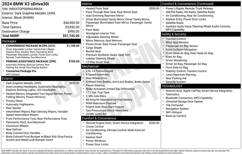 Used Car 2024 Bmw X3  Sdrive30i For Sale Under $50,000 In Austin, Texas