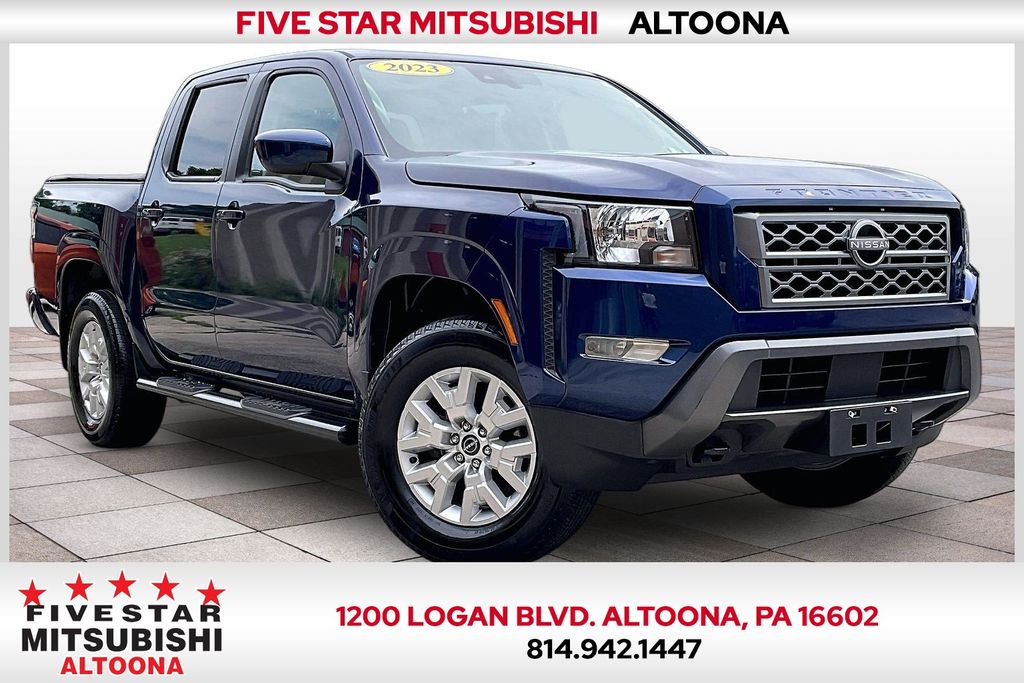 Deep Blue Pearl 2023 Nissan Frontier Pickup Truck Four-Wheel Drive 9-Speed Automatic