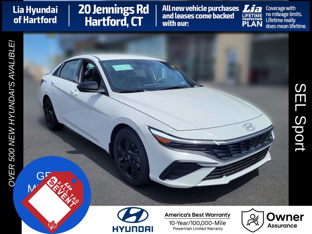 Serenity White 2026 Hyundai Elantra Sedan Front-Wheel Drive Continuously Variable Transmission