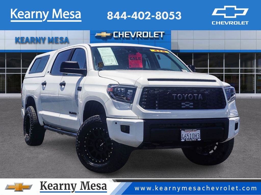 Super White 2021 Toyota Tundra SR5 CrewMax 4WD Pickup Truck Four-Wheel Drive 6-Speed Automatic