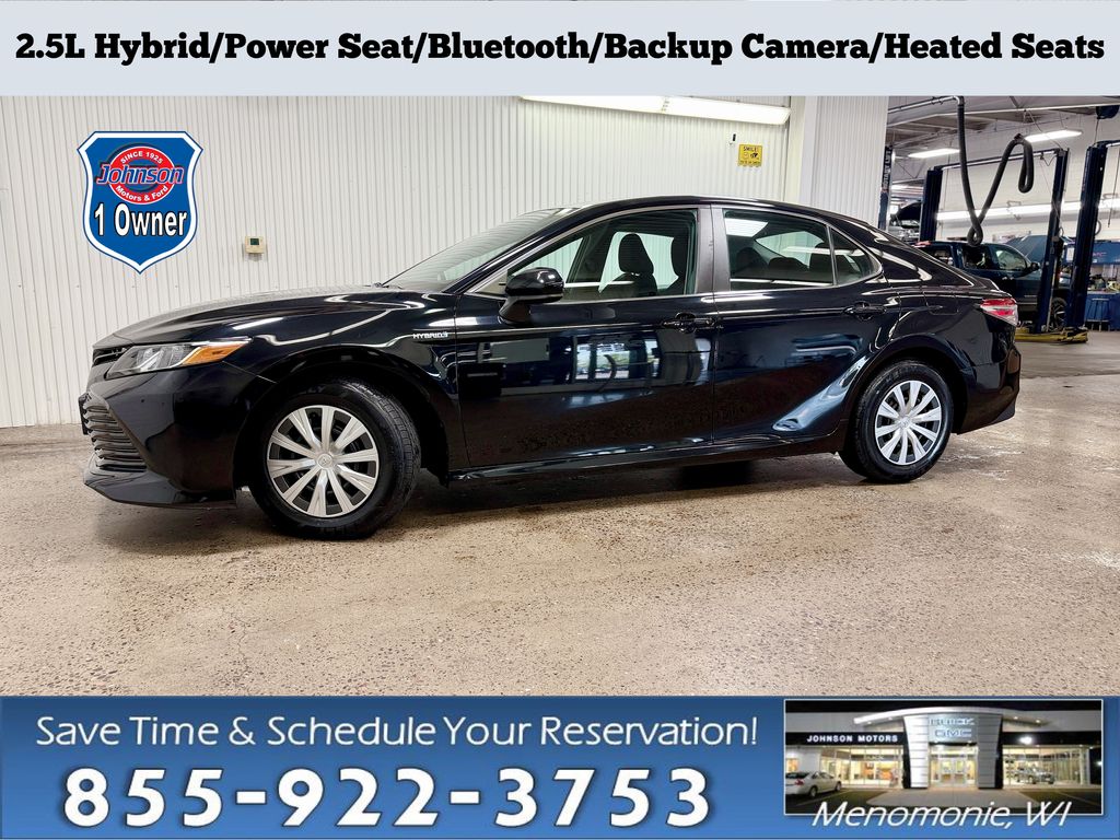 Midnight Black Metallic 2019 Toyota Camry Hybrid Sedan Front-Wheel Drive Continuously Variable Transmission
