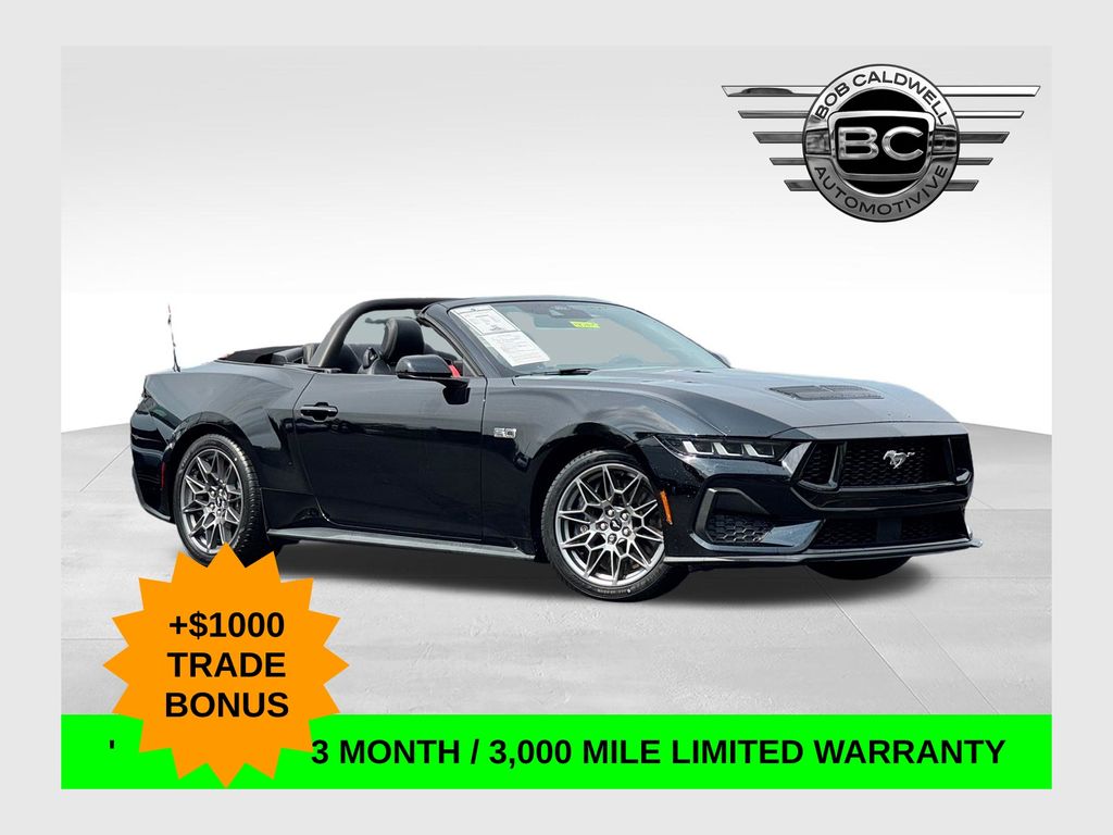 Black 2024 Ford Mustang Convertible Rear-Wheel Drive Automatic