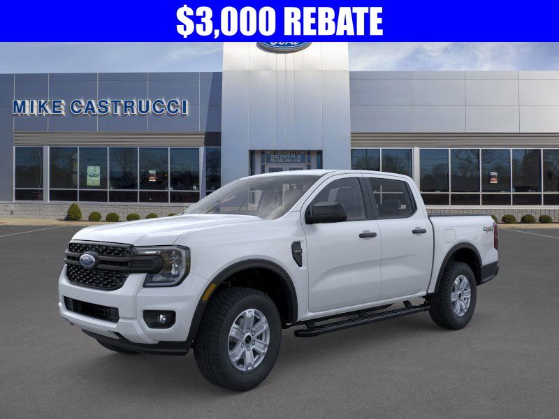 Oxford White 2025 Ford Ranger XL SuperCrew 4WD Pickup Truck Four-Wheel Drive Automatic