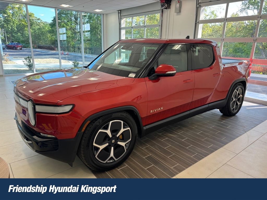 Red 2022 Rivian R1T Pickup Truck All-Wheel Drive 1-Speed Automatic