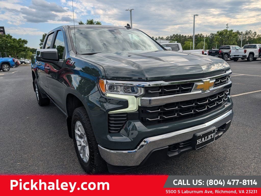 Cypress Gray 2025 Chevrolet Silverado 1500 LT Crew Cab 4WD Pickup Truck Four-Wheel Drive Automatic