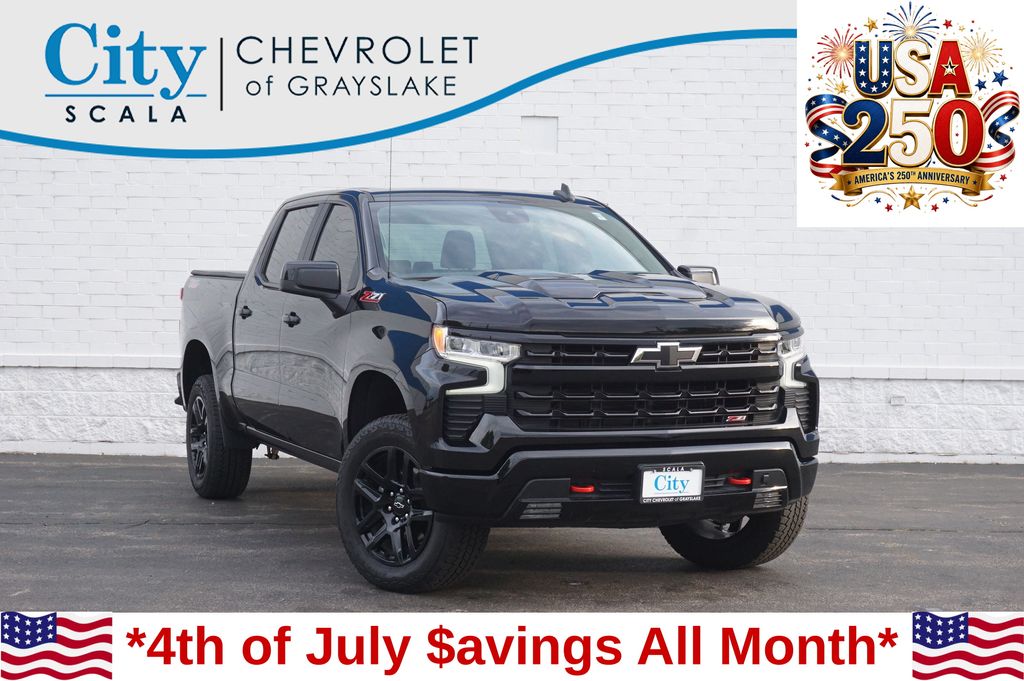 Black 2025 Chevrolet Silverado 1500 Pickup Truck Four-Wheel Drive Automatic