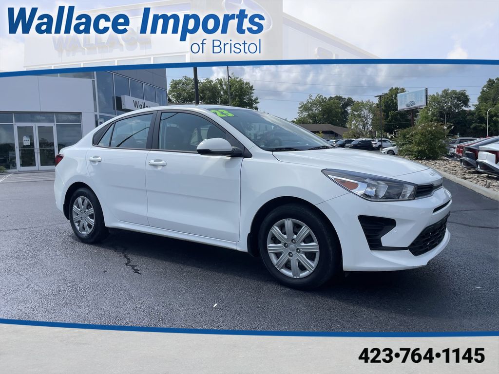 Clear White 2023 Kia Rio Sedan Front-Wheel Drive Continuously Variable Transmission