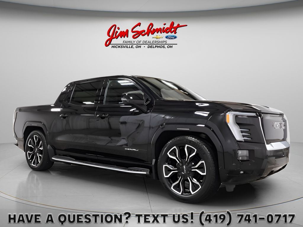 Onyx Black 2025 GMC Sierra EV Denali Crew Cab (Max Range) e4WD Pickup Truck All-Wheel Drive 1-Speed Automatic