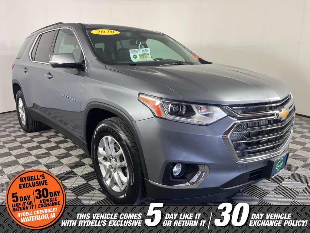 Gray (Satin Steel Metallic) 2020 Chevrolet Traverse LT Leather AWD SUV / Crossover Four-Wheel Drive 9-Speed Automatic