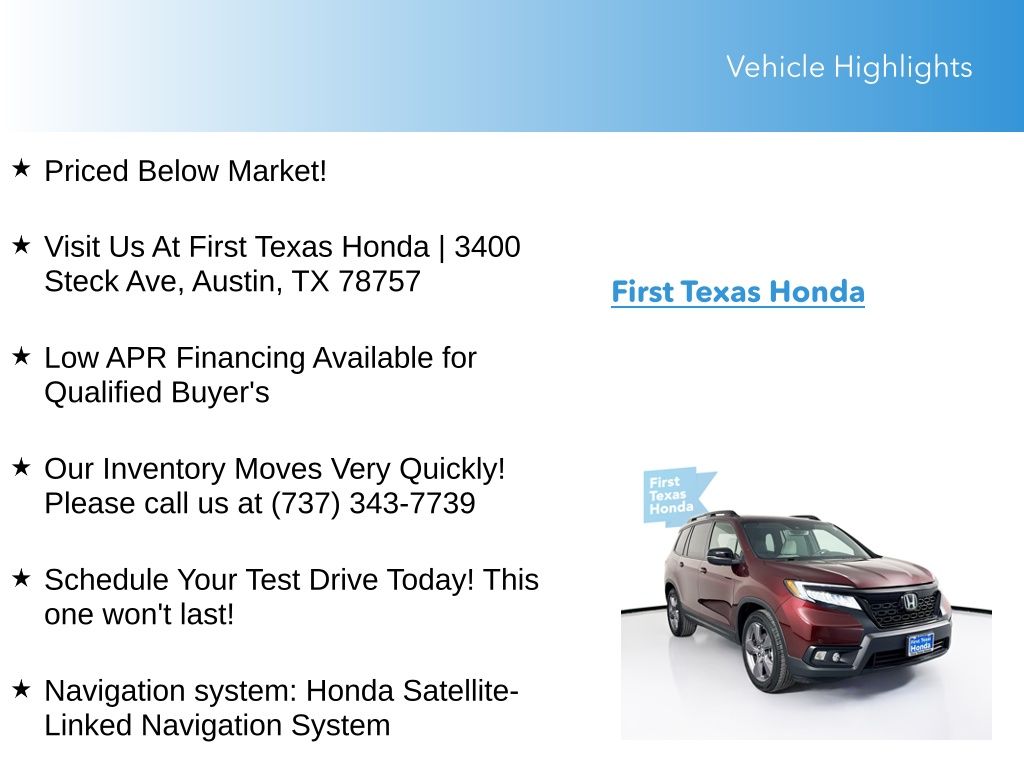 Used Car 2021 Honda Passport  Touring For Sale Under $30,000 In Austin, Texas