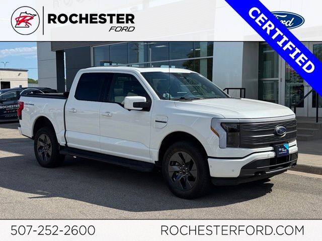 White Metallic 2022 Ford F-150 Lightning Pickup Truck All-Wheel Drive Automatic