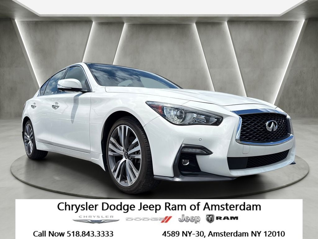 Pure White 2022 INFINITI Q50 Sedan All-Wheel Drive 7-Speed Automatic Overdrive