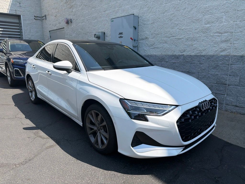Arkona White 2025 Audi A3 Sedan All-Wheel Drive 7-Speed Automatic