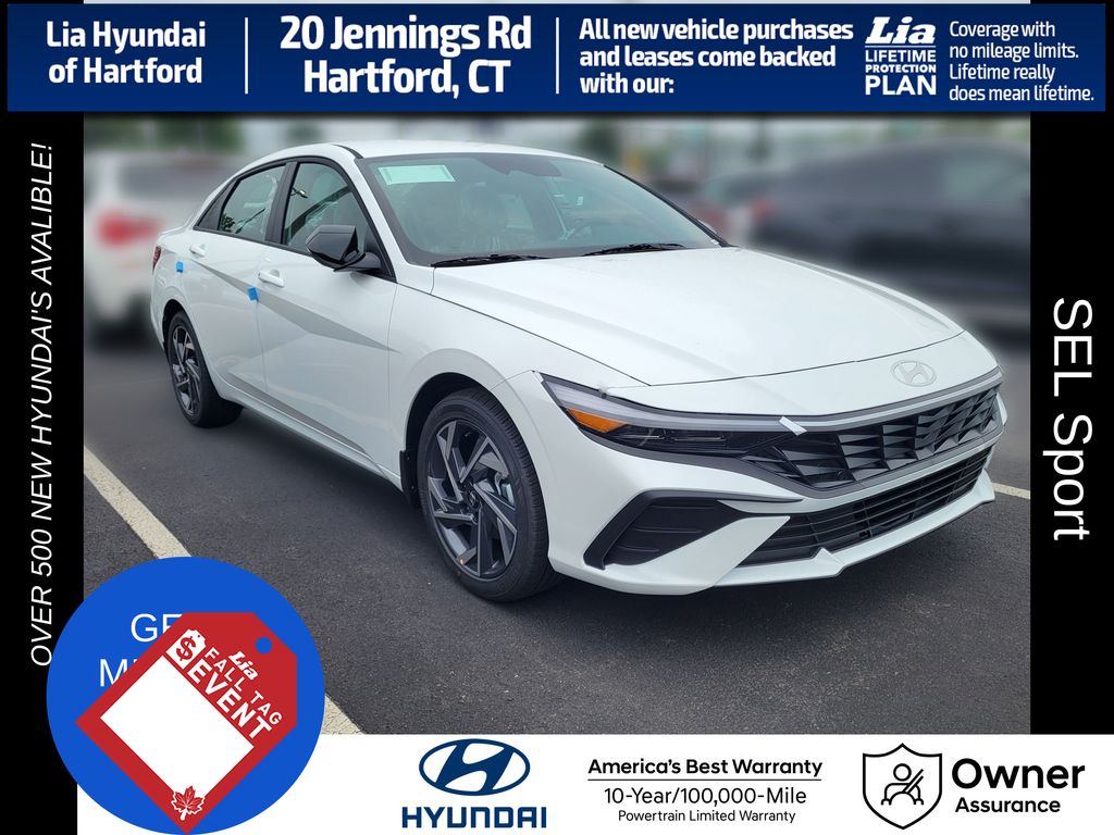 Serenity White 2026 Hyundai Elantra Sedan Front-Wheel Drive Continuously Variable Transmission