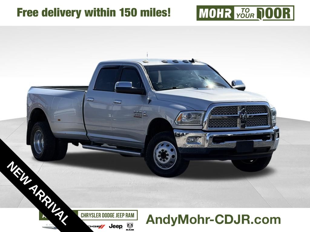 Bright Silver Metallic Clearcoat 2018 RAM 3500 Laramie Crew Cab LB DRW 4WD Pickup Truck Four-Wheel Drive 6-Speed Automatic