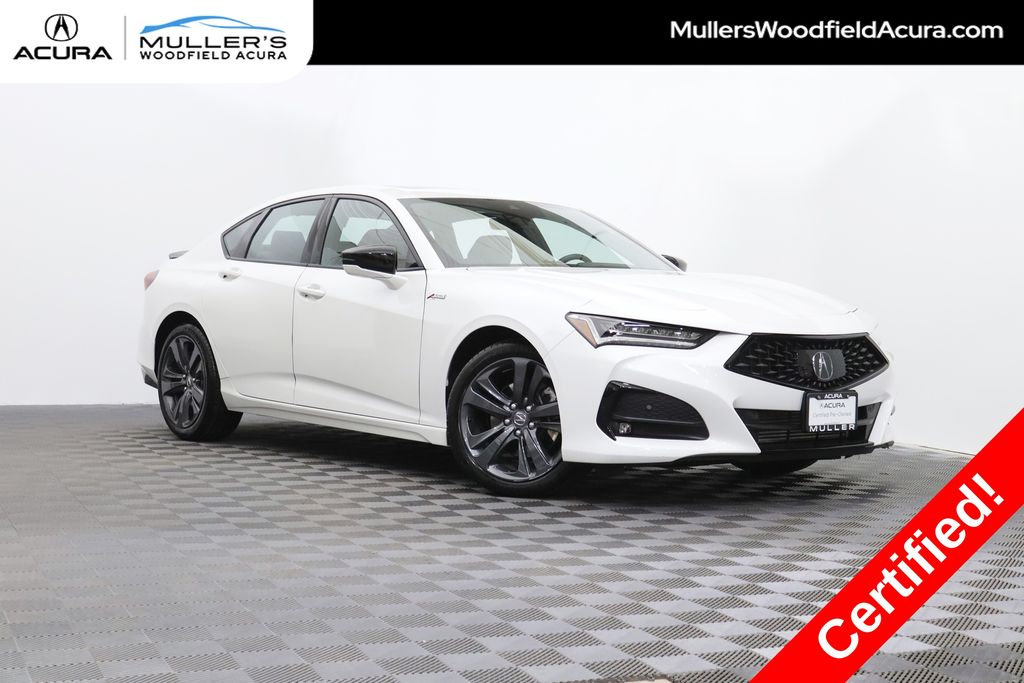 Platinum White Pearl 2023 Acura TLX SH-AWD with A-Spec Package Sedan All-Wheel Drive Automatic