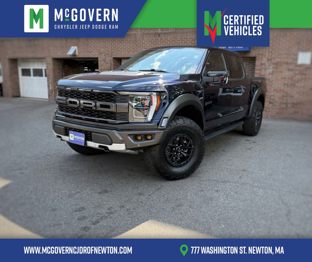 Blue Metallic 2023 Ford F-150 Raptor SuperCrew 4WD Pickup Truck Four-Wheel Drive Automatic