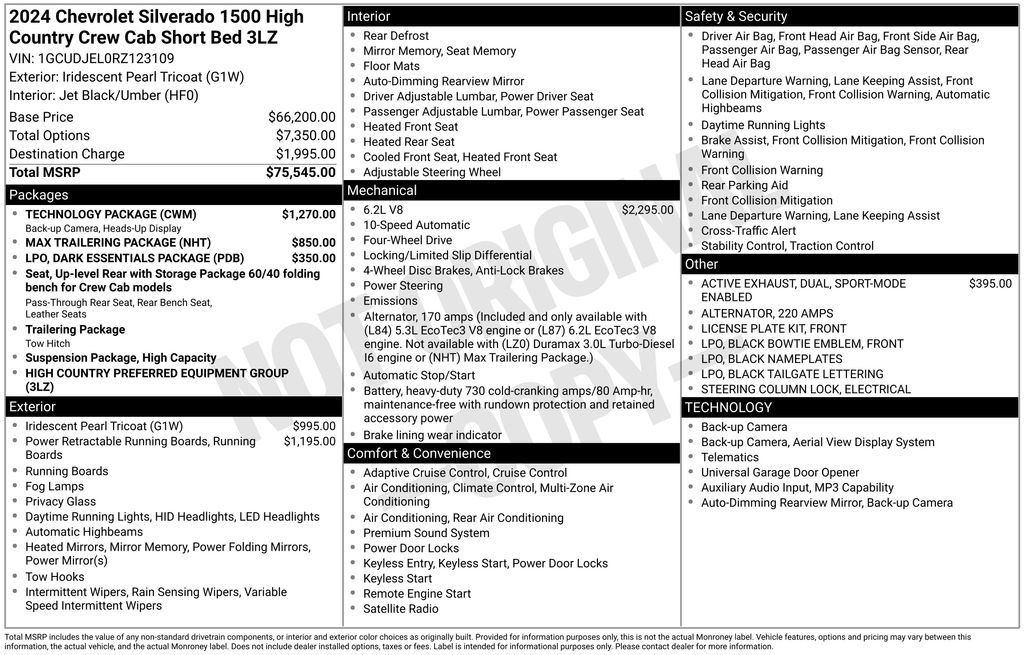 Used Car 2024 Chevrolet Silverado 1500  High Country For Sale Under $60,000 In Austin, Texas
