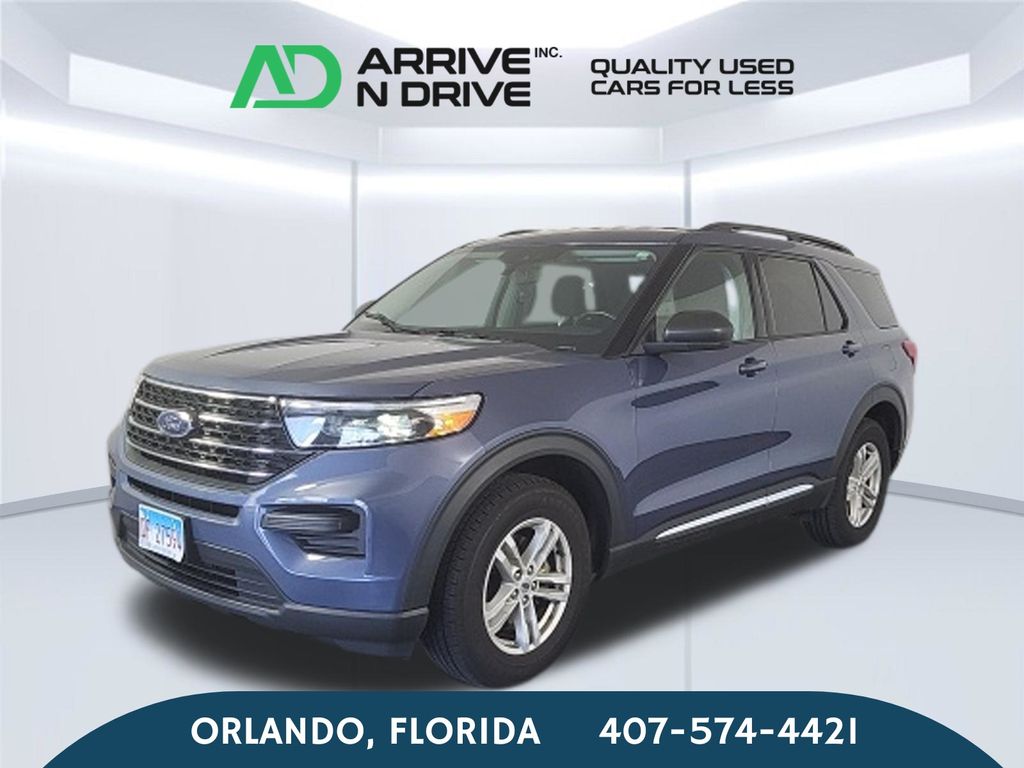 Infinite Blue Metallic Tinted Clearcoat 2021 Ford Explorer SUV / Crossover All-Wheel Drive Automatic