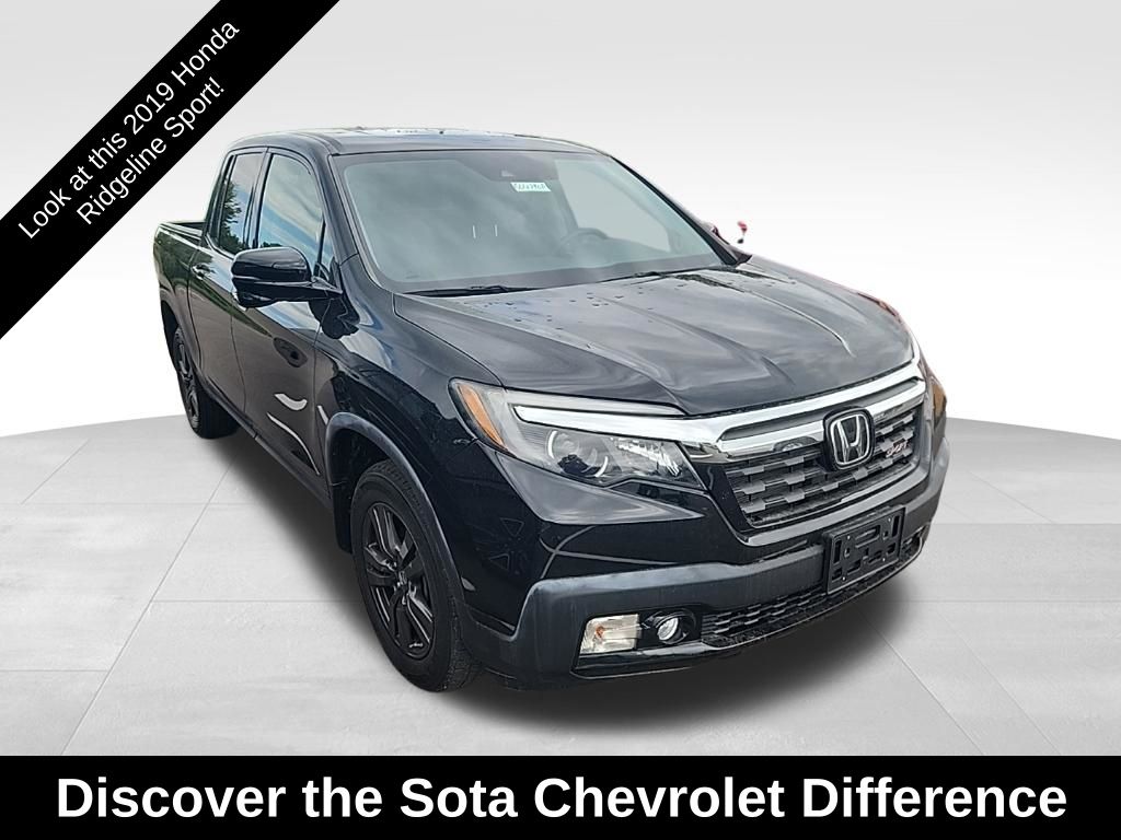 Crystal Black Pearl 2019 Honda Ridgeline Pickup Truck All-Wheel Drive 6-Speed Automatic