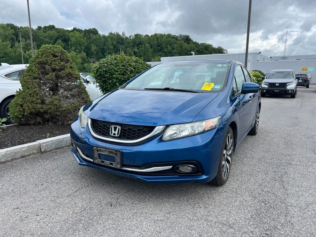 Dyno Blue Pearl 2015 Honda Civic Sedan Front-Wheel Drive Continuously Variable Transmission