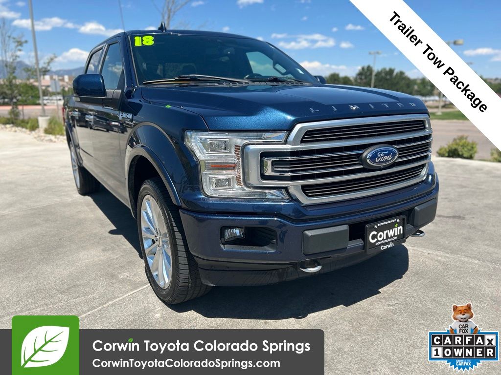 Blue 2018 Ford F-150 Pickup Truck Four-Wheel Drive Automatic