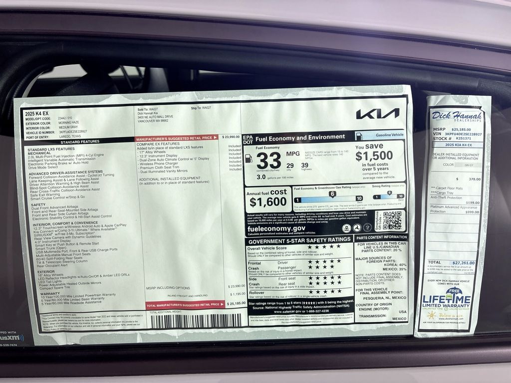 2025 Kia K4 EX