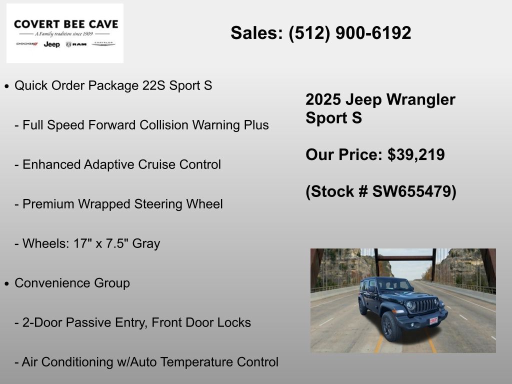 New Car 2025 Jeep Wrangler  For Sale Under $40,000 In Austin, Texas