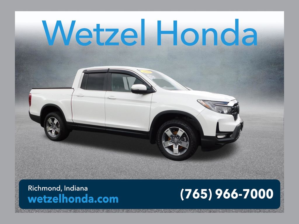 Platinum White Pearl 2025 Honda Ridgeline Pickup Truck All-Wheel Drive 9-Speed Automatic