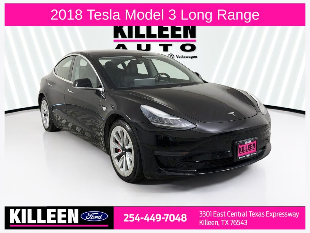 Solid Black 2018 Tesla Model 3 Sedan All-Wheel Drive 1-Speed Automatic