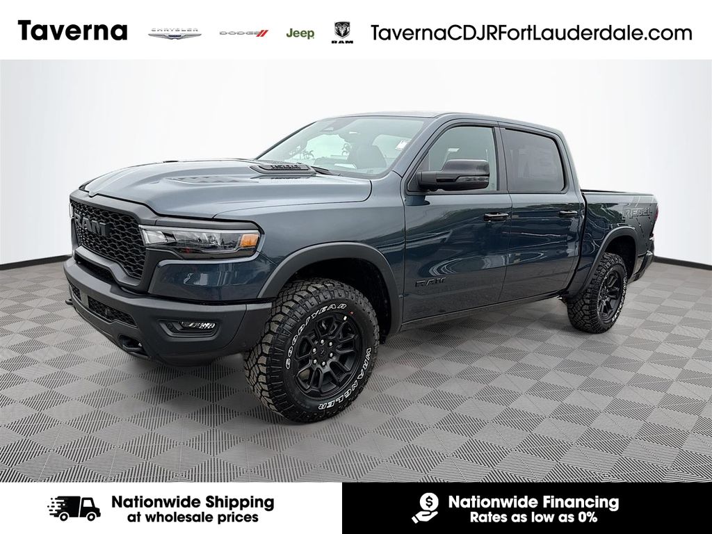 Forged Blue Metallic 2026 RAM 1500 Rebel Crew Cab 4WD Pickup Truck Four-Wheel Drive 8-Speed Automatic