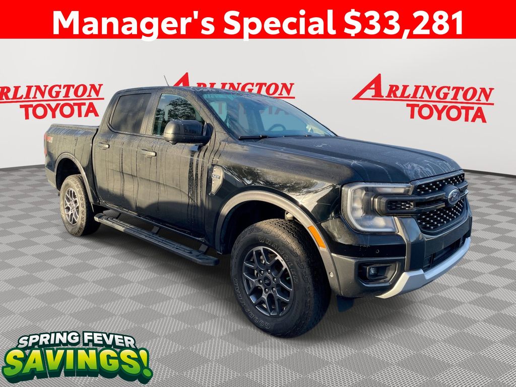 Shadow Black 2024 Ford Ranger XLT SuperCrew 4WD Pickup Truck Four-Wheel Drive Automatic