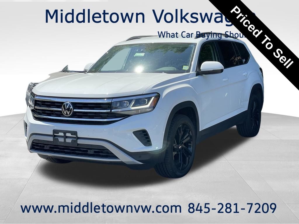 Pure White 2023 Volkswagen Atlas SUV / Crossover All-Wheel Drive 8-Speed Automatic