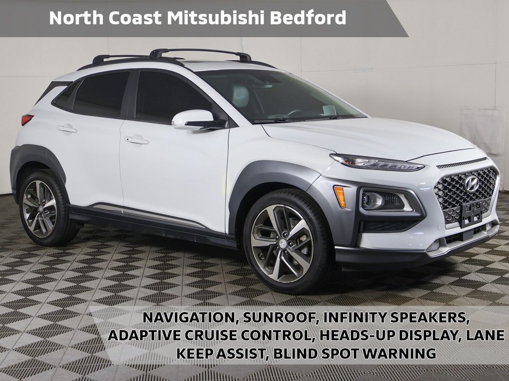 Chalk White 2021 Hyundai Kona SUV / Crossover All-Wheel Drive 7-Speed Automatic
