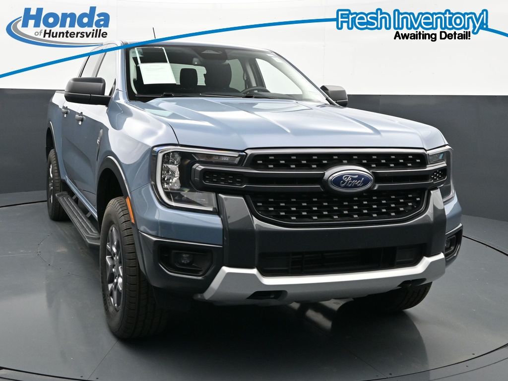 Blue (Azure Gray Metallic) 2024 Ford Ranger XLT SuperCrew 4WD Pickup Truck Four-Wheel Drive Automatic