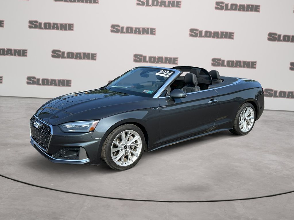 Manhattan Gray Metallic/Black Roof 2022 Audi A5 Convertible All-Wheel Drive 7-Speed Automatic