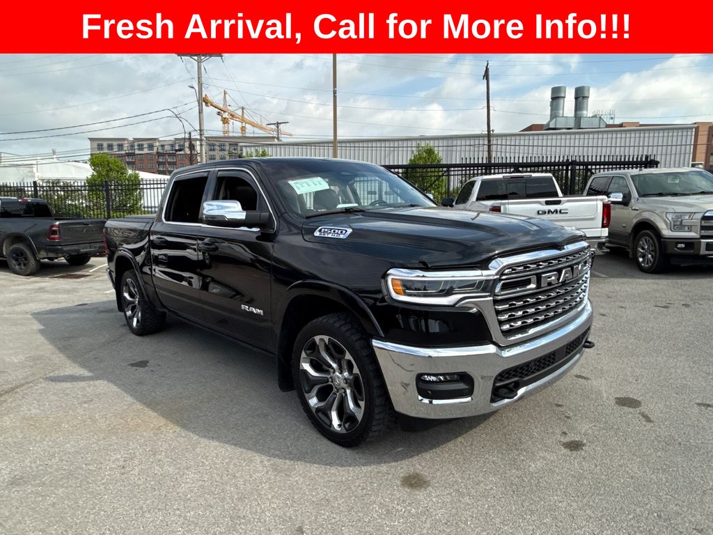 Diamond Black Crystal Pearlcoat 2025 RAM 1500 Limited Crew Cab 4WD Pickup Truck Four-Wheel Drive 8-Speed Automatic