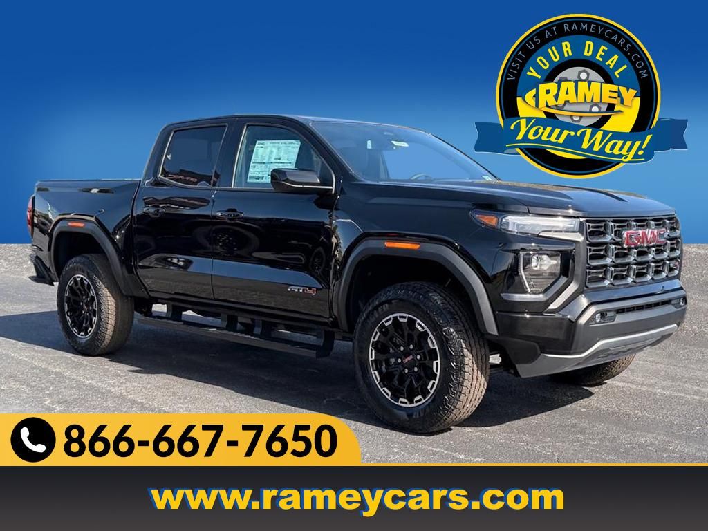 Onyx Black 2026 GMC Canyon AT4 Crew Cab 4WD Pickup Truck Four-Wheel Drive 8-Speed Automatic