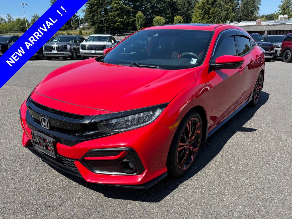 Red 2021 Honda Civic Hatchback Hatchback Front-Wheel Drive Continuously Variable Transmission