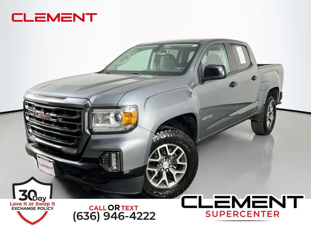 Gray (Satin Steel Metallic) 2022 GMC Canyon Pickup Truck Four-Wheel Drive 8-Speed Automatic