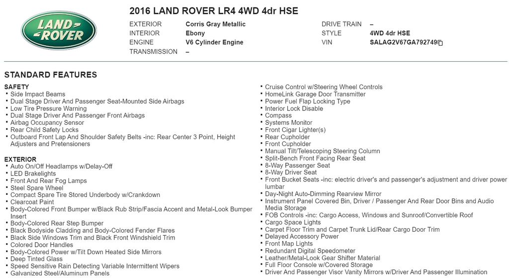 2016 Land Rover LR4 HSE 25