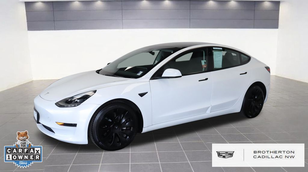 Pearl White Multi-Coat 2023 Tesla Model 3 RWD Sedan Rear-Wheel Drive 1-Speed Automatic