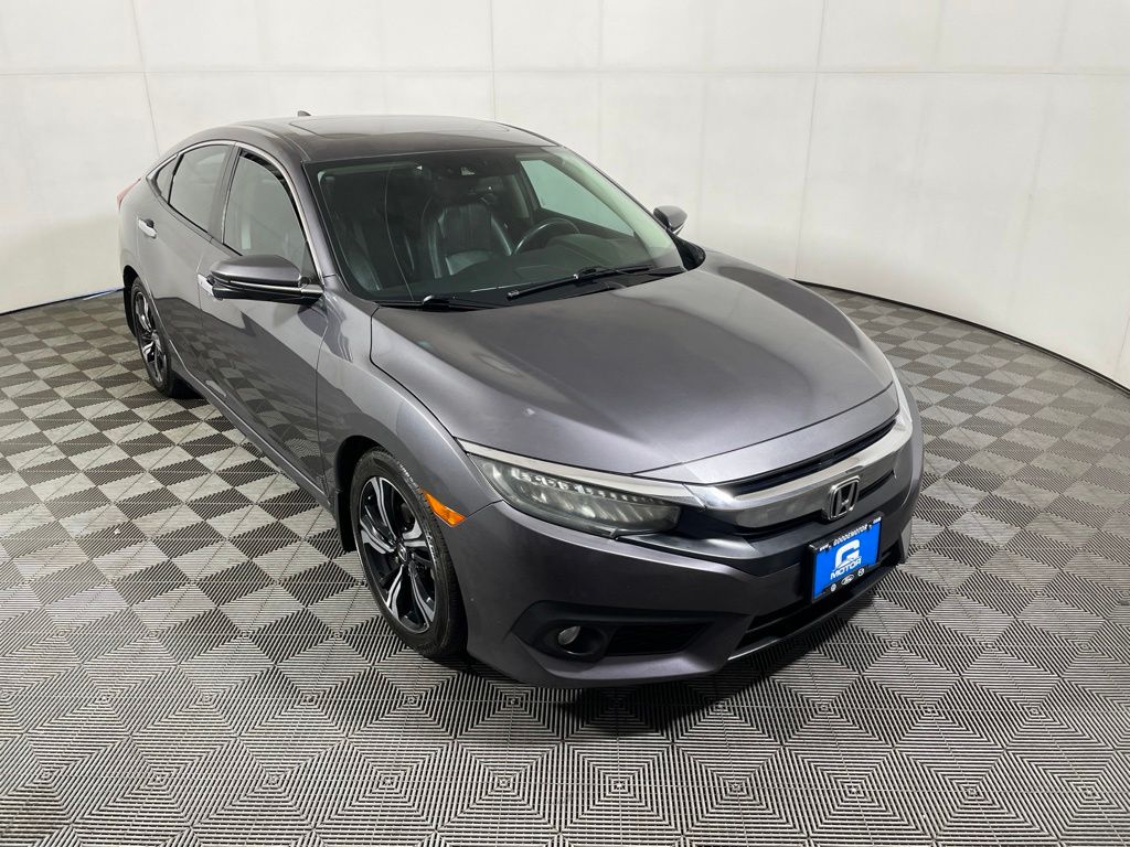 Gray 2016 Honda Civic Sedan Front-Wheel Drive Continuously Variable Transmission